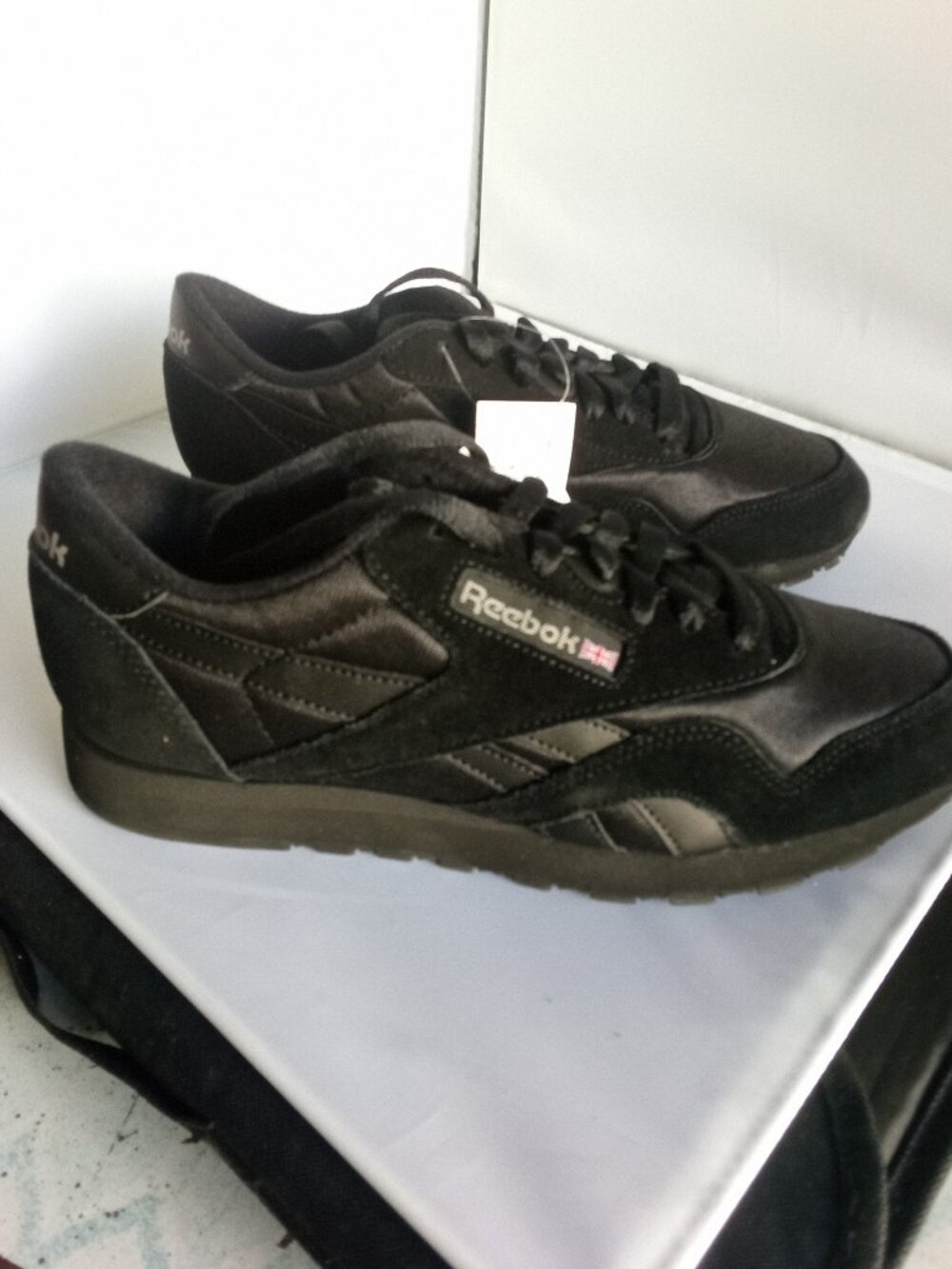 Reebok Classic Nylon Black Black Mens Shoes Size 8